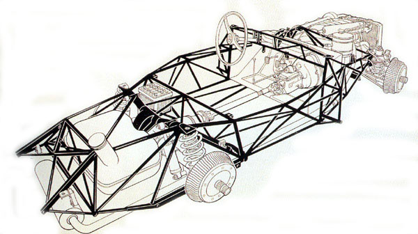 Mercedes Benz 300 SL spaceframe chassis
